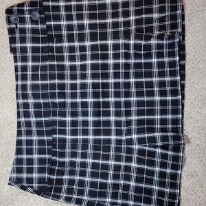 New York & Company Black and White Checkered Mini Skirt